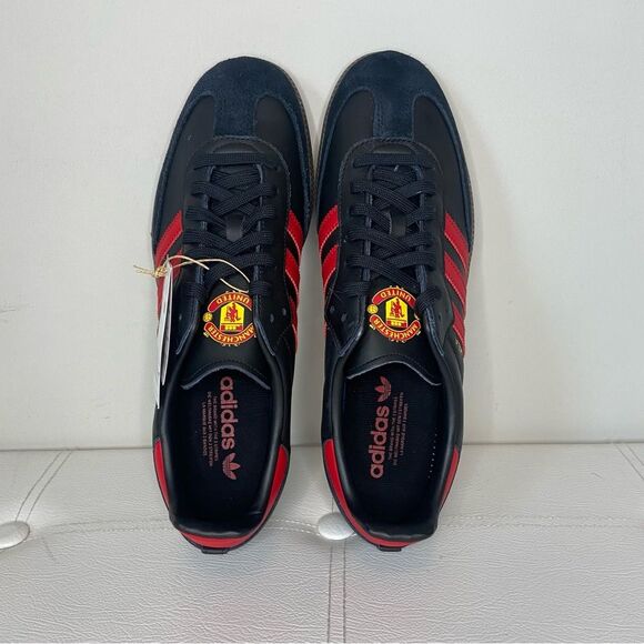 Adidas Samba Manchester United Soccer Athletic Team Shoes Black Red Gum Sz 11.5 main image 8